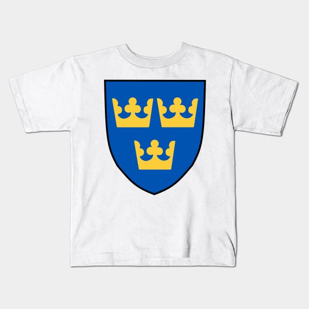 Swedish Tri-Crown Kids T-Shirt by Devotee1973